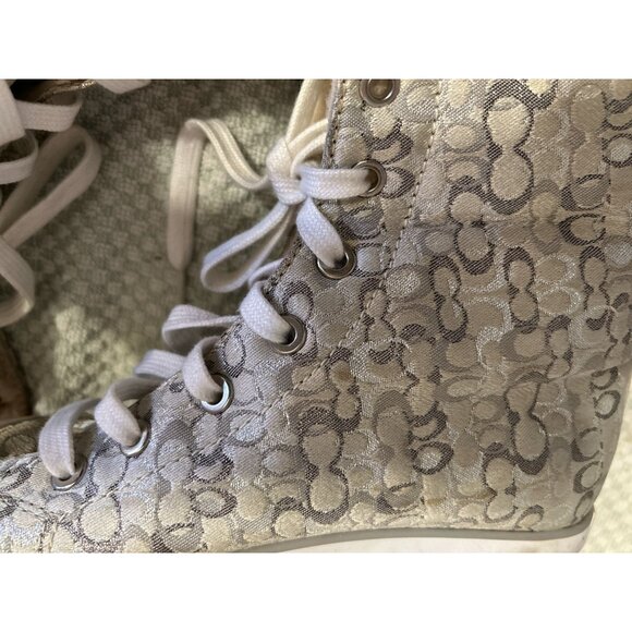 Coach Bonney Shearling Lined Hi Top sneakers Size 6B - Picture 7 of 10